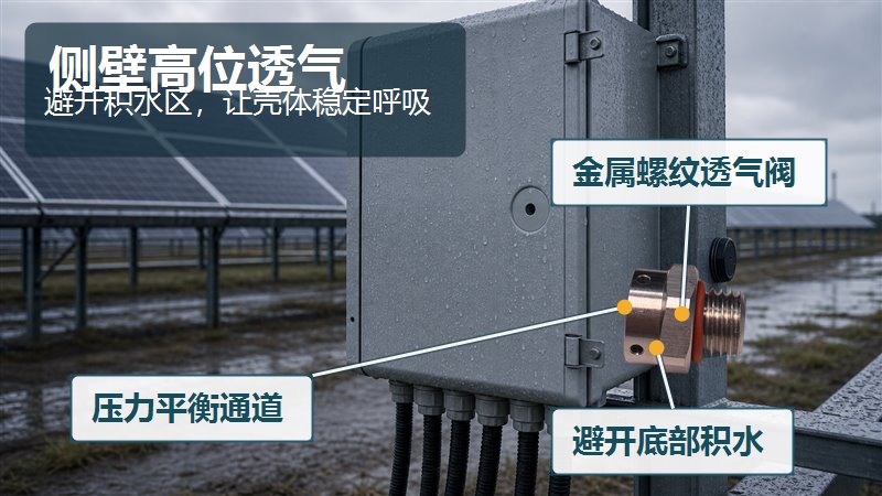SST施柏德金属螺纹透气阀用于光伏逆变器侧壁高位安装压力平衡