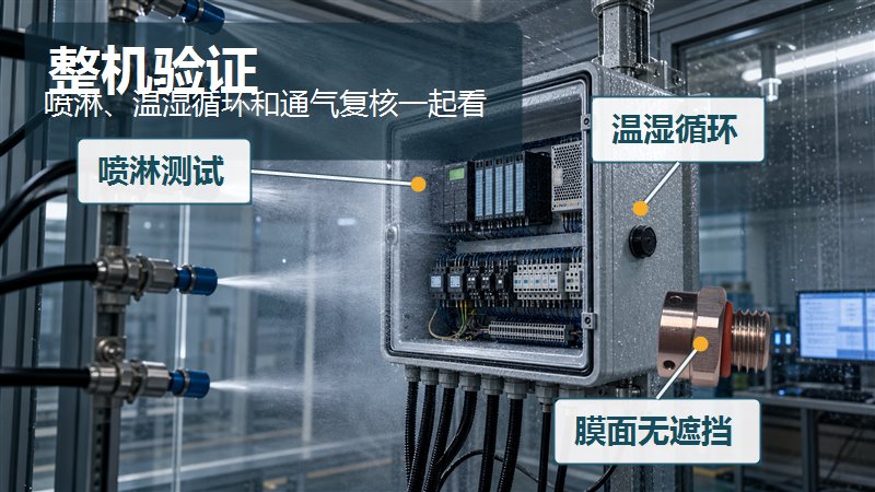SST施柏德金属螺纹透气阀用于光伏逆变器喷淋温湿循环和通气验证