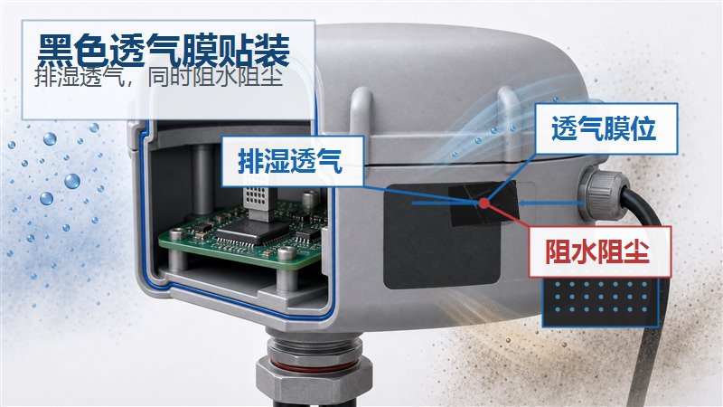 SST施柏德黑色背胶透气膜用于温湿度传感器温湿循环和响应恢复验证