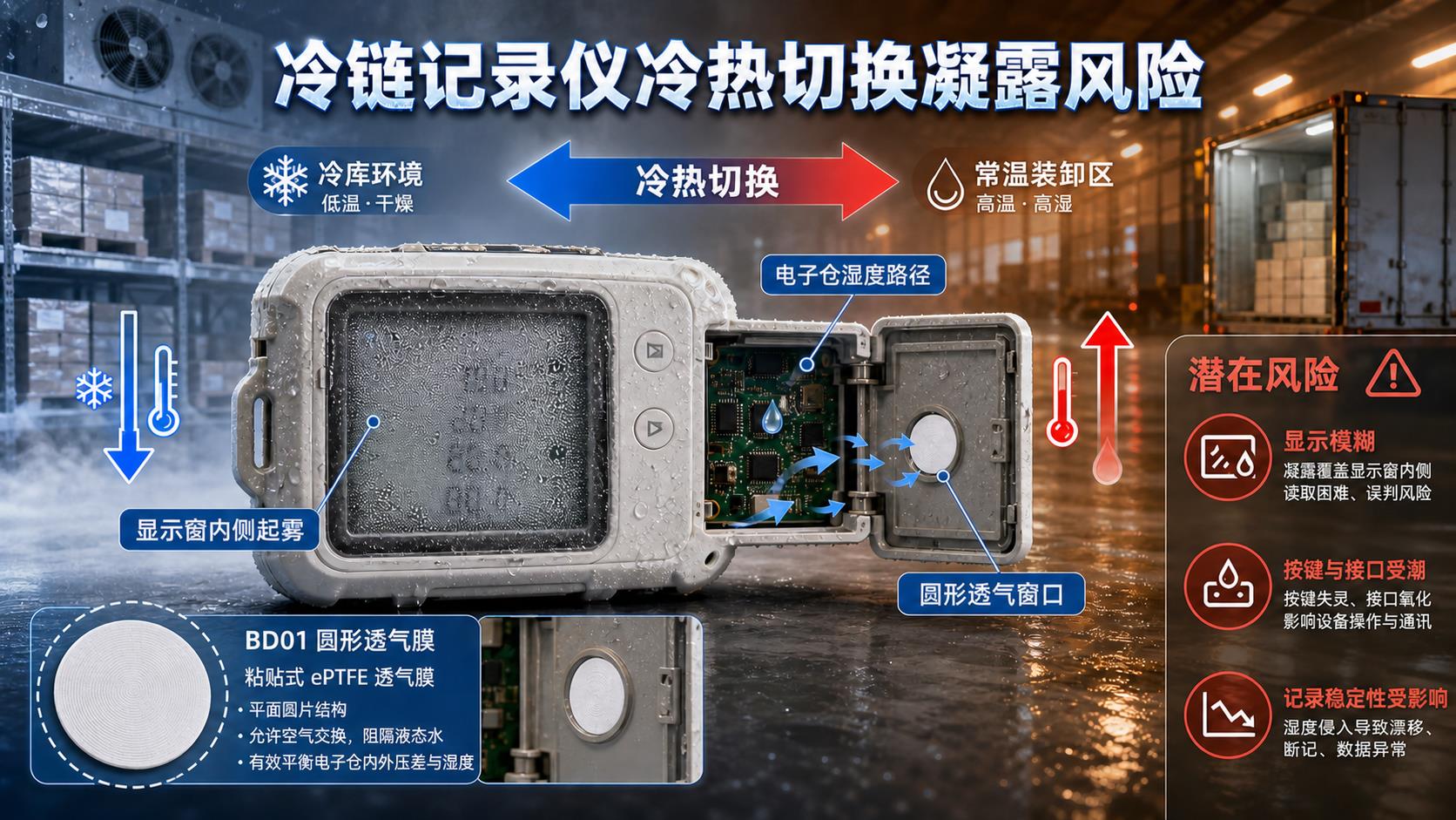 冷链温度记录仪冷热切换后的凝露风险分析