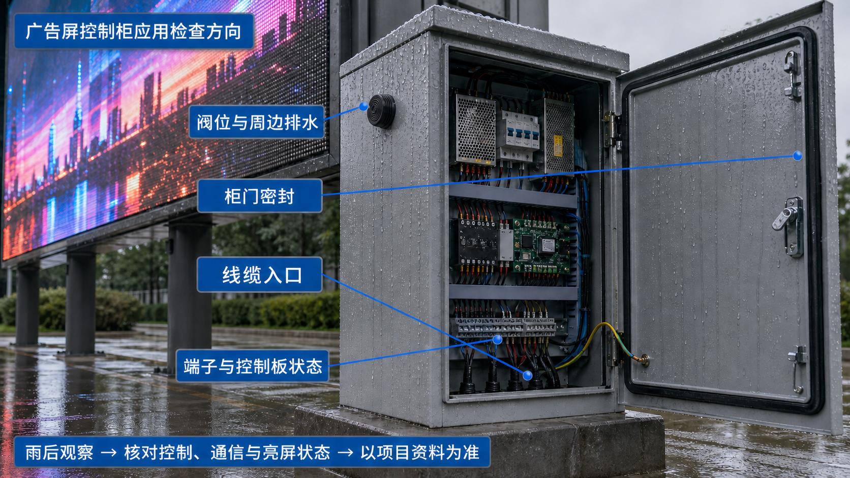 户外广告屏控制柜M16 PA透气阀安装与应用验证方向