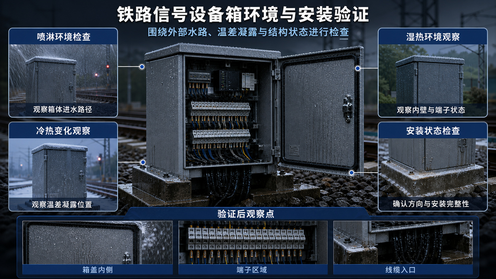 铁路信号设备箱喷淋、湿热、冷热变化与安装验证方向