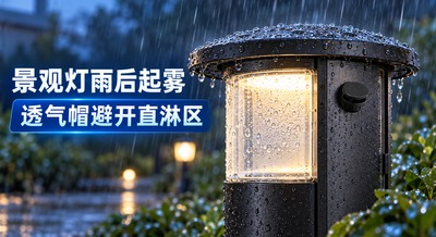 户外景观灯反复进潮？先看透气帽有没有避开直淋区 封面图
