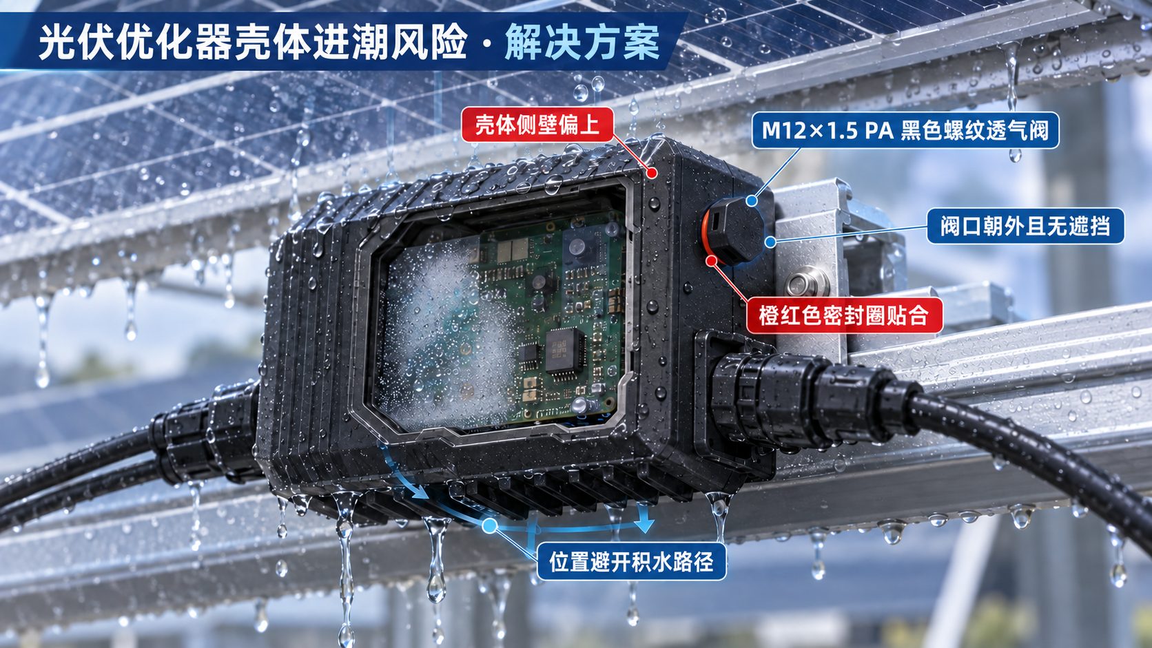 M12×1.5 PA 黑色螺纹透气阀、橙红色密封圈 安装方案图
