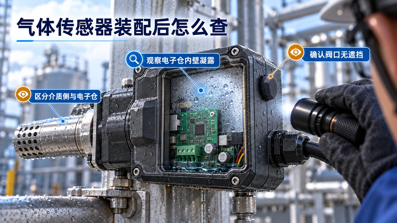 气体传感器外壳起雾怎么排查？透气与密封要分开看 安装检查图